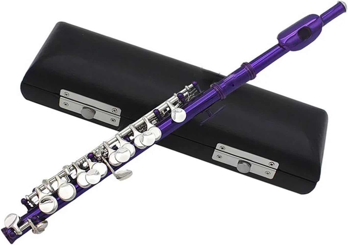 Purple Piccolo 16 Holes E Key Woodwind Instrument Half-size Flute Cupronickel With Leather Box