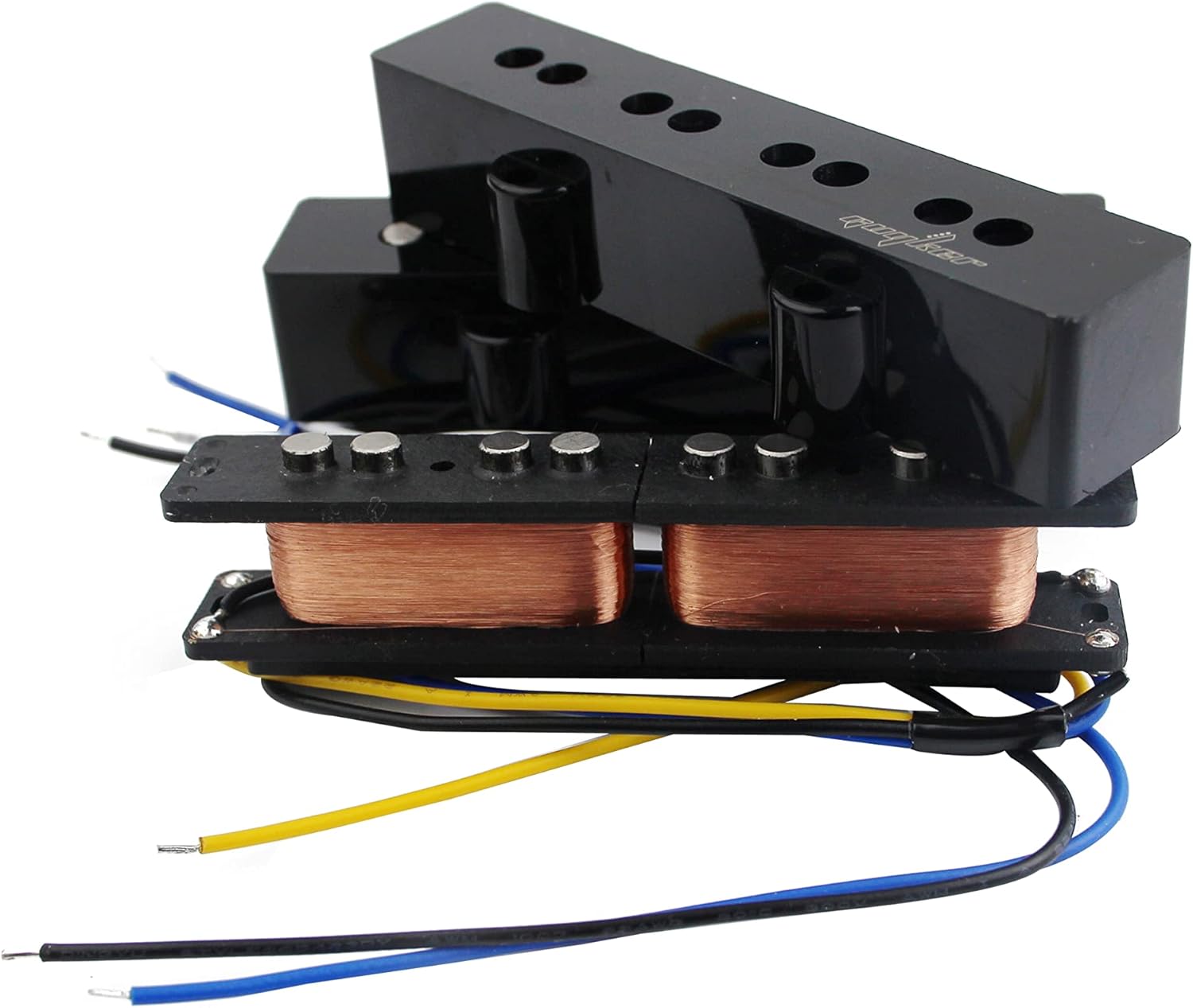 Guyker Vintage Style Bass Guitar Pickup, Alnico Open Style Neck + Bridge Pickups Set Replacement Part for 4 String JB Jazz Electric Bass Guitar