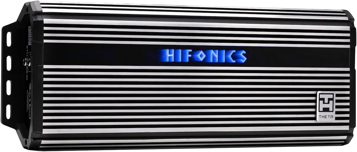 Hifonics ZTH-3225.1D Zeus Theta Compact Mono Channel Car Audio Amplifier (Silver) – Class D Amp, 3200-Watt, Onboard Electronic Crossover, Built-in Bass Control, Bass Remote Included