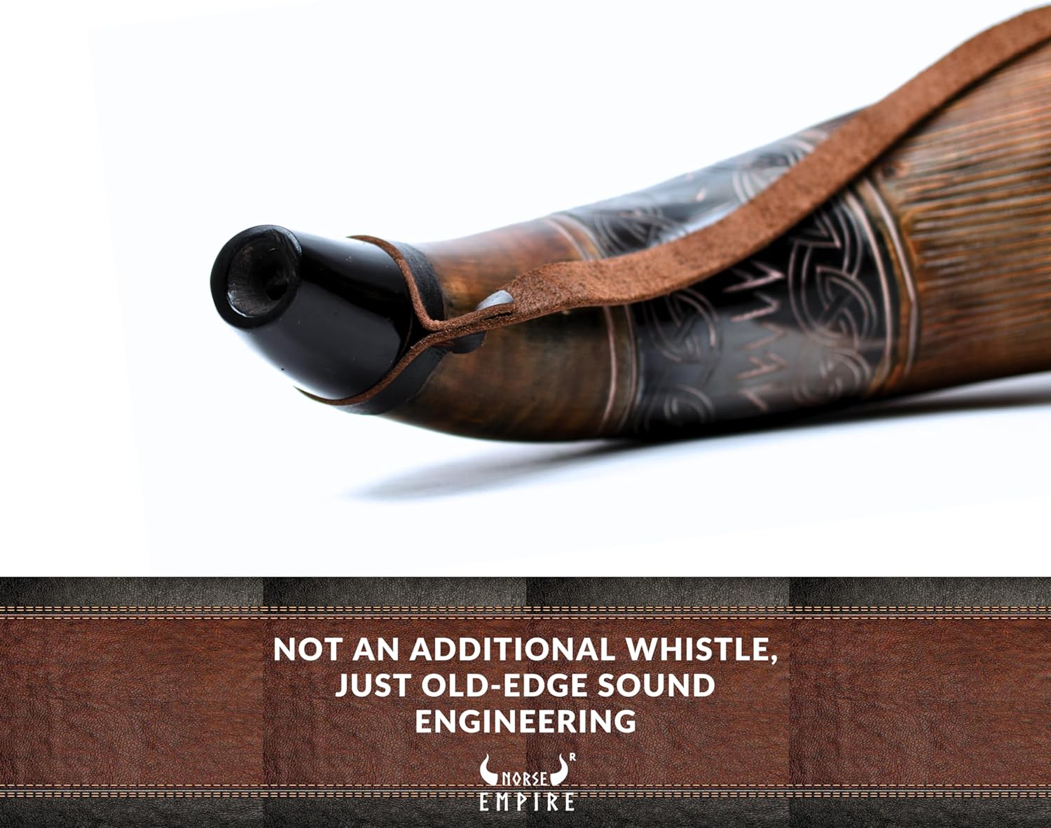 Viking Blowing Horn with Whistle - Handcrafted Ox horn Bugle - Loud Sound - Norse Cosplay, Festivals, Ceremonies - Medieval Horn Instrument