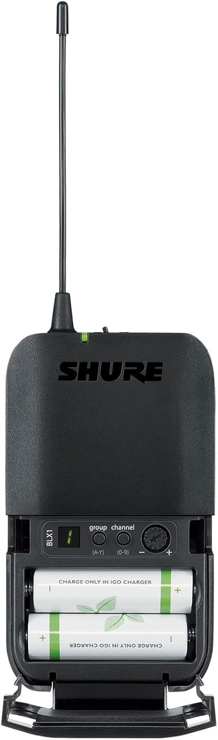 Shure BLX14R/W85 UHF Wireless Microphone System, 14-Hour Battery Life, 300 ft Range, WL185 Lavalier Mic, Single Channel Rack Mount Receiver