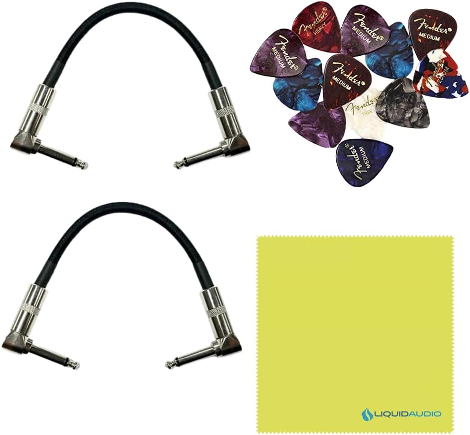 Tech 21 SansAmp VT Bass DI Pedal Bundle w/ 2x Strukture Patch Cables, 12x Guitar Picks & Liquid Audio Polishing Cloth CS-VTB-DI