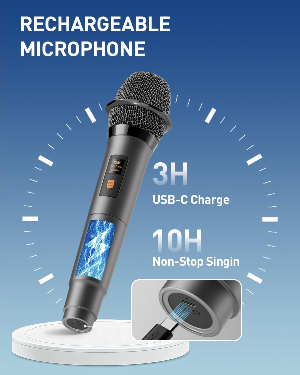 Karaoke Machine with 2 Wireless Microphones: Portable Bluetooth Speaker for Adults & Kids - PA System with Lights Supports TWS/TF Card/USB/AUX for Home Party-Stage Subwoofers