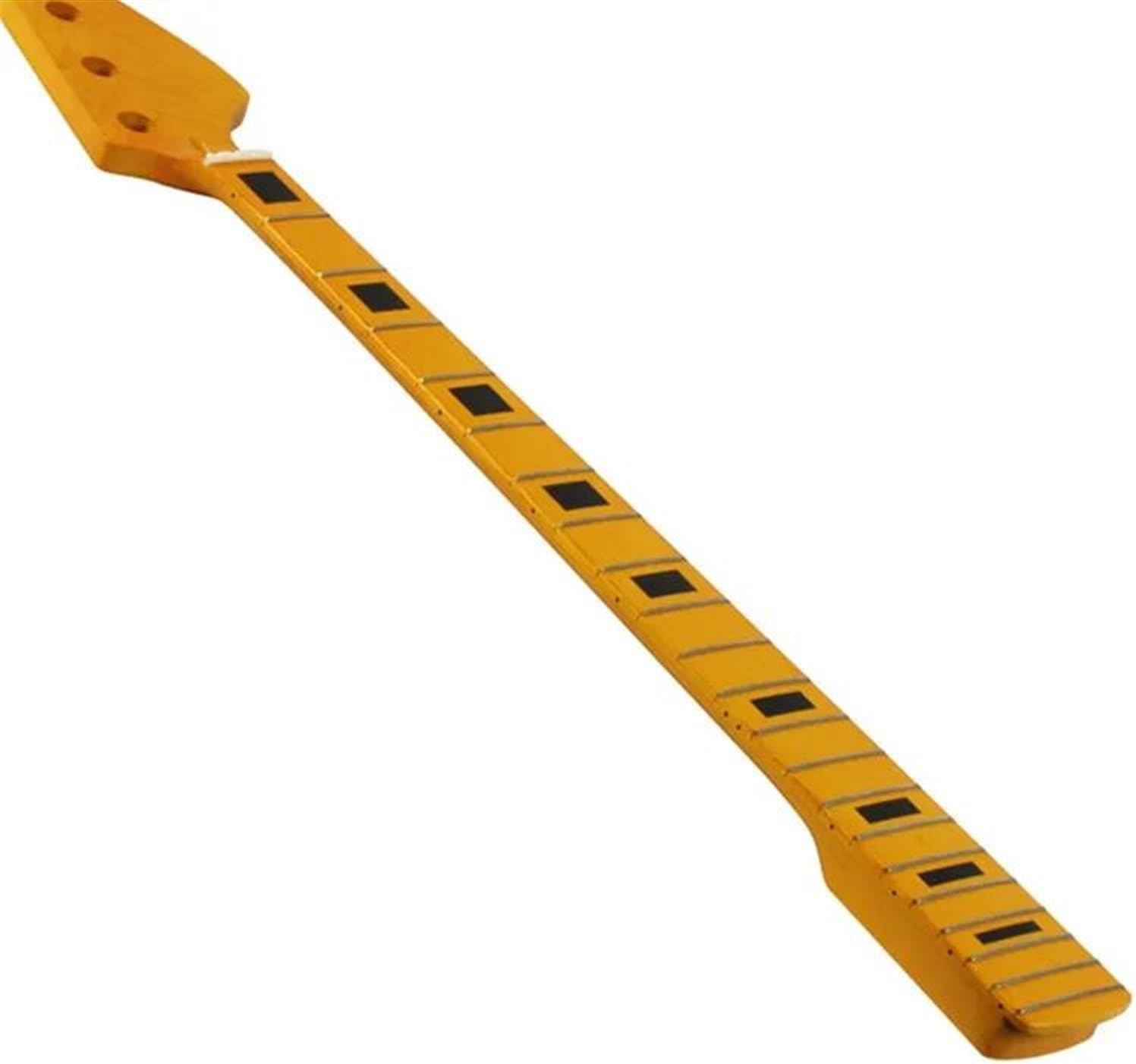 Replacement Guitar Neck Black And Yellow 20 Frets Maple Electric Bass Guitar Neck 4 Strings Maple Fingerboard Glossy Paint Guitar Accessories