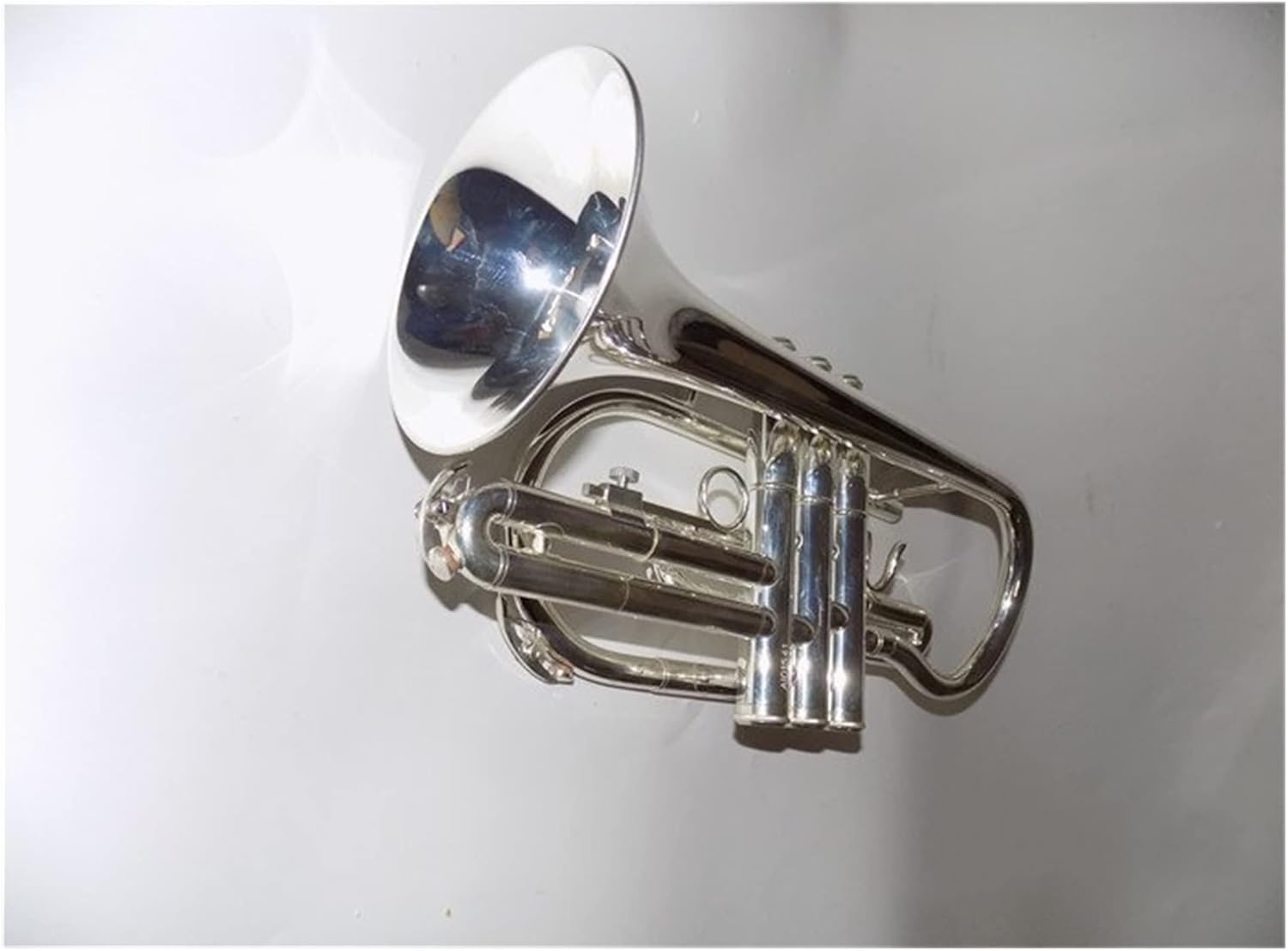 FLFL Student Trumpet Bb Flat Cornet Trumpet Instrument Silver Plated with Mouthpiece and Carry Case Musical Instrument Professional