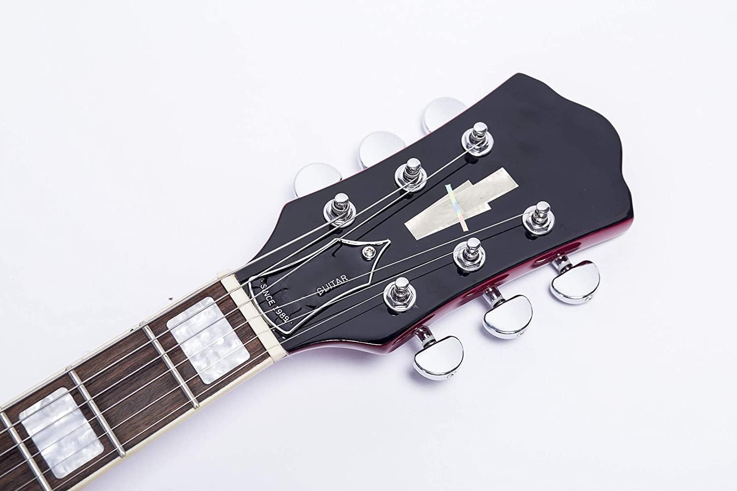 Jazz Archtop Electric Guitar Hollow Body with P90 Pickup,Trapeze Tailpiece Bridge Perfect for Rock, Blues, and Jazz Music (Red)