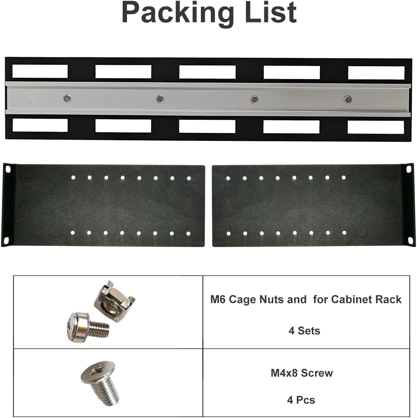 19 inch Rack Mount Din Rail Kit Depth Adjustable Rackmount Din Rail Chassis, Aluminum Rack Mount Bracket for 35mm Din-Rail Mounted Device Installed in 19” Rack or Cabinet
