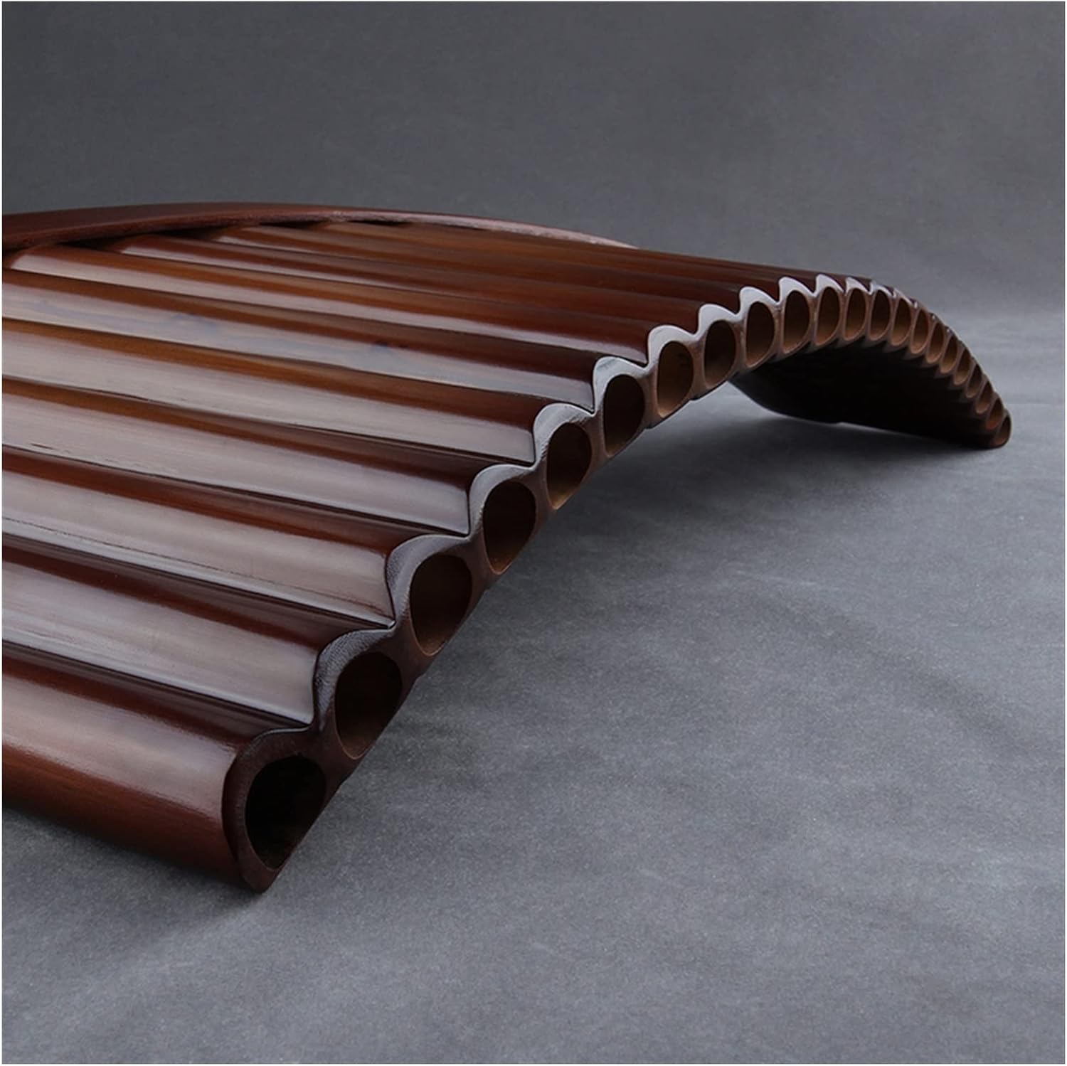 PanPipes Woodwind Instrument Handmade Natural Bamboo Pan Flute 22 Pipe Brown Bottom Bracket Instrument C Key (Color : Left-Hand)