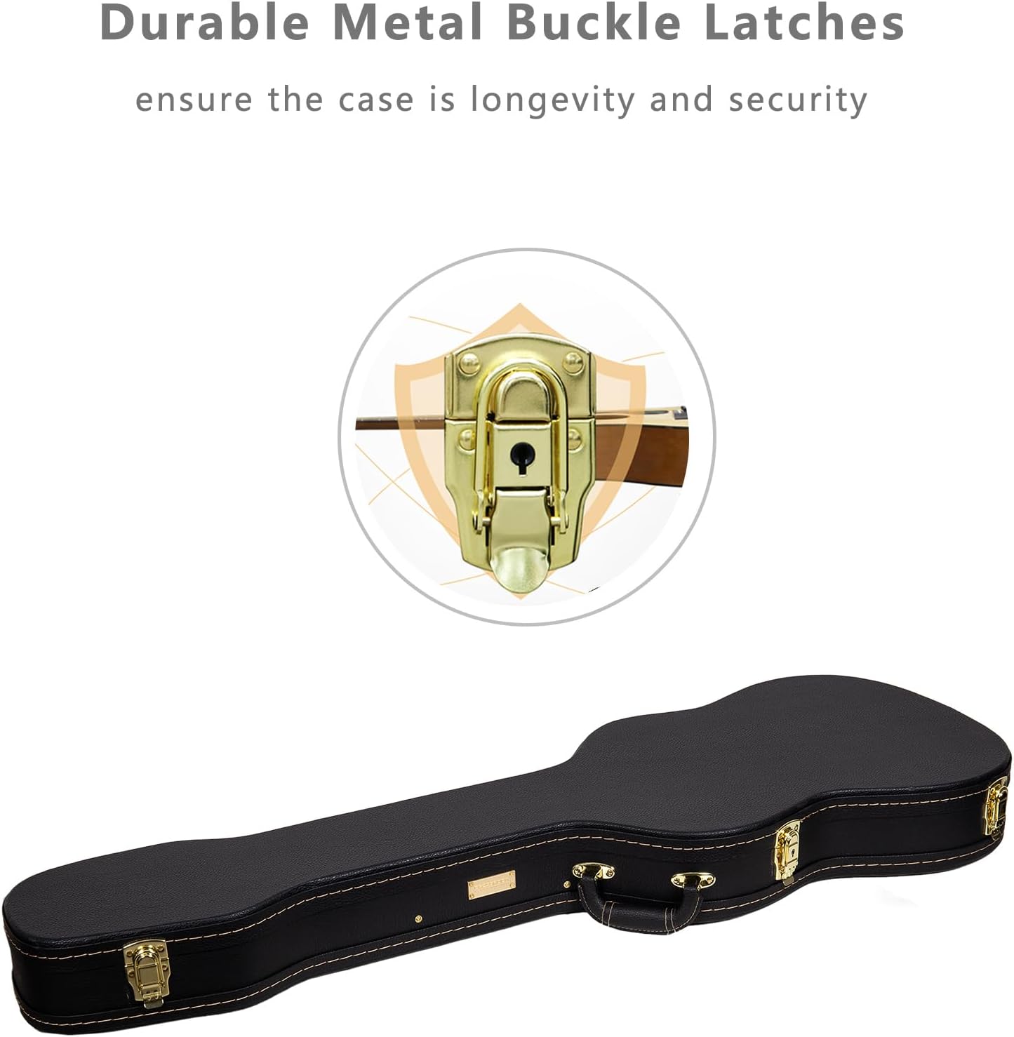 Crossrock Wood Case fits right-hand Precision Bass Style Guitars-Black(CRW620PBBK)