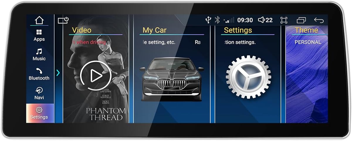 12.3 inch Android Touch Screen Car Stereo with Wireless CarPlay & Android Auto for BMW 3 & 4 Series F30/F31/F32/F33/F34/F35/F36 2012-2017 Year NBT System (8+128GB)