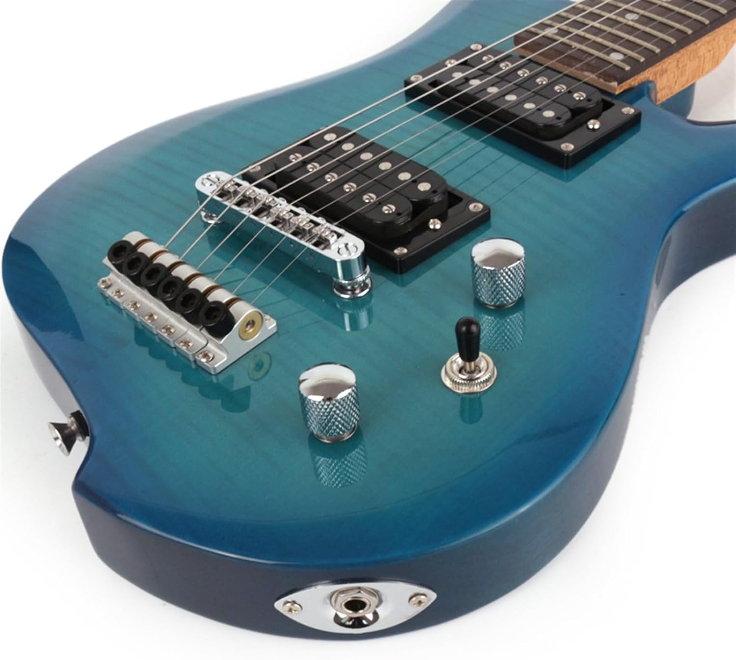 24 Frets Roasted Maple Neck Rosewood Fingerboard Headless Travel Portable Electric Guitar Professional Headless Guitar (Color : 03)