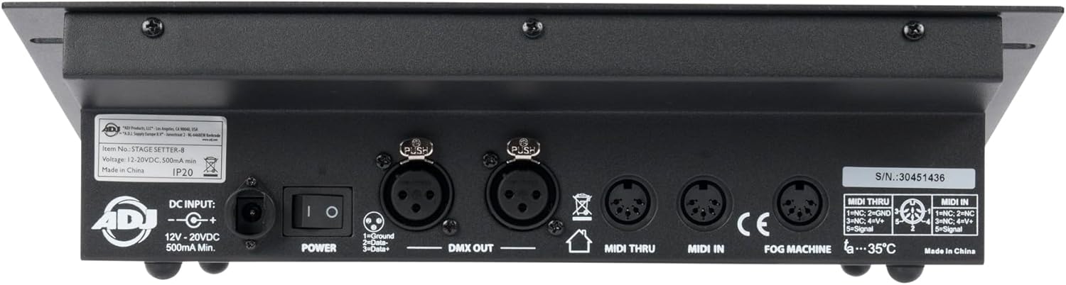 American DJ Lighting Control Bundle with STAGE SETTER 8 DMX Controller 16-Channel Par Can and Fog Machine Control with Programs MIDI Compatible, Rockville RDX3M25 25 ft OFC DMX Cable (2 Items)