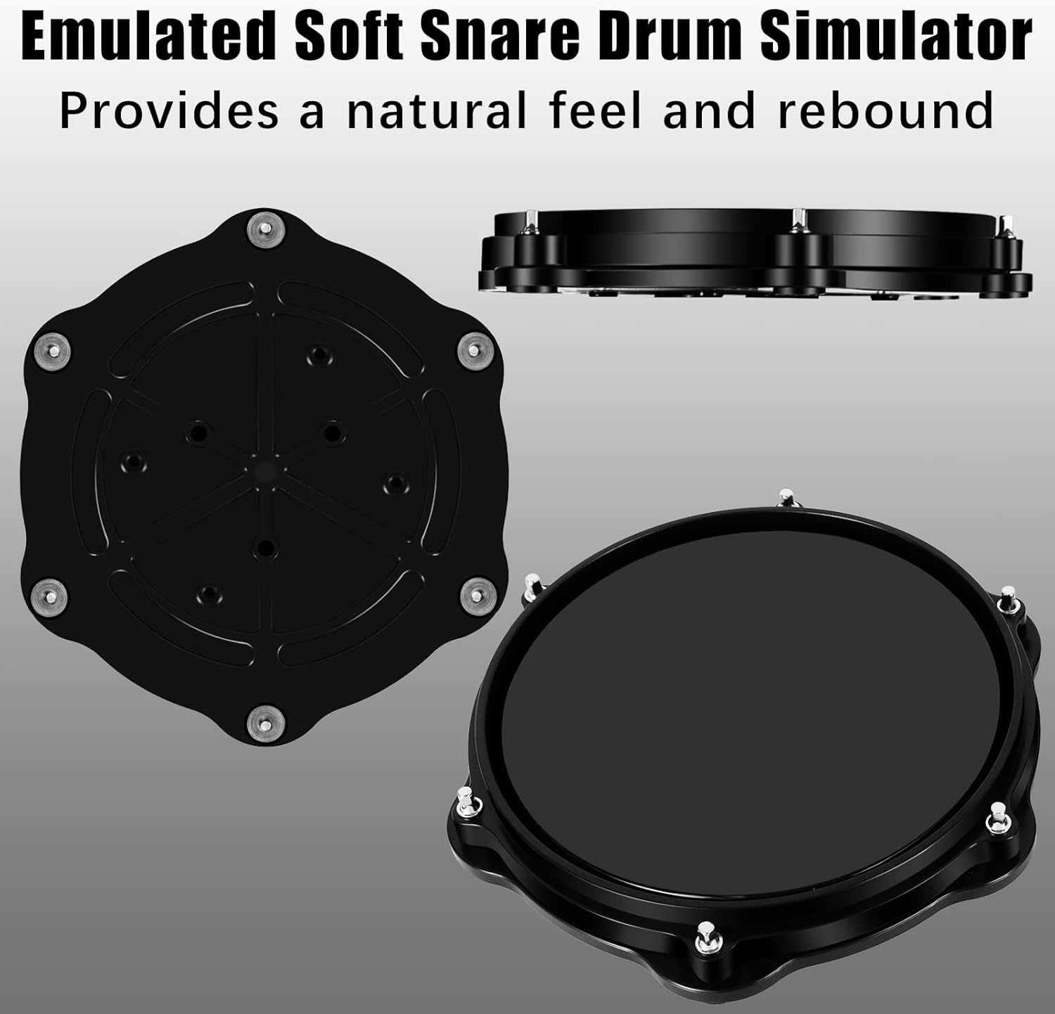 RANMING Practice Drum Pad Stand Kit Silent Drum Pad Set Drum Set Practice Kit with 1 Bass Drum Pedal,Hi-Hat Pedal,2 Drum stand,14 Inch Silent Cymbal,Dumb Drums for Beginners Adults (Black)
