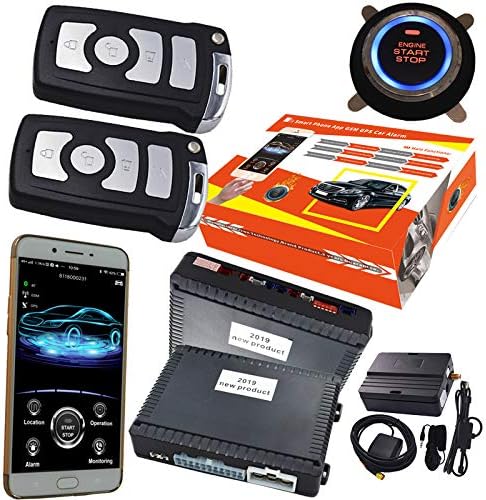 GPS Smart Security Car Alarm Passive Keyless Entry Auto Central Lock Push Button Remote Car Engine Start Stop for Universal 688BN