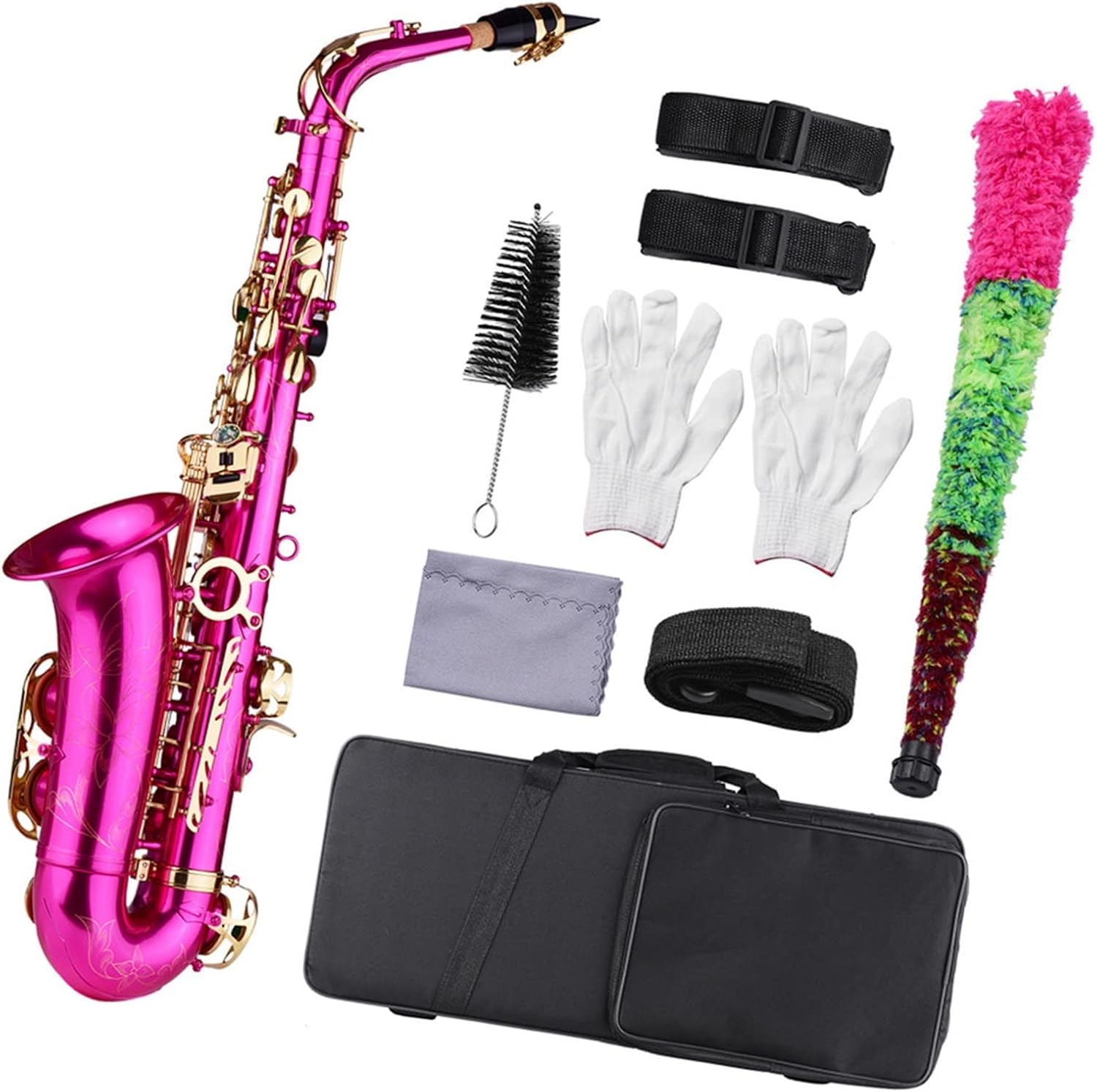 Brass Engraved EB E-Flat Alto Saxophone Sax Abalone Shell Buttons Wind Instrument with Sax Accessories (Color : 2)