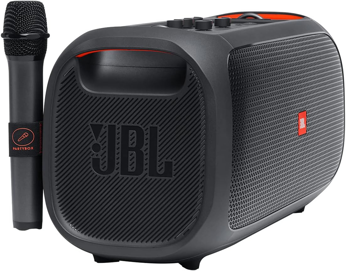 JBL PartyBox On-The-Go Powerful Portable Bluetooth Party Speaker with Dynamic Light Show, black