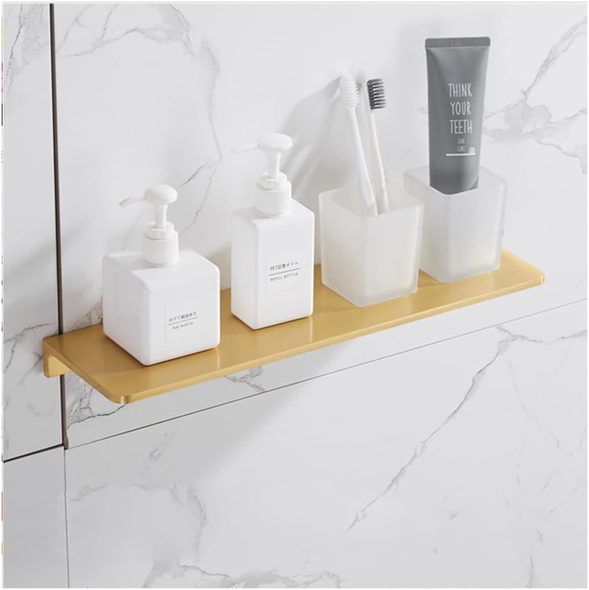 Shower Shelves Bath Hardware Sets, Bathroom Shelf, Towel Rack, Towel Hanger, Paper Holder, Toilet Brush Holder Bathing Accessories (Color : Shelf 40cm)
