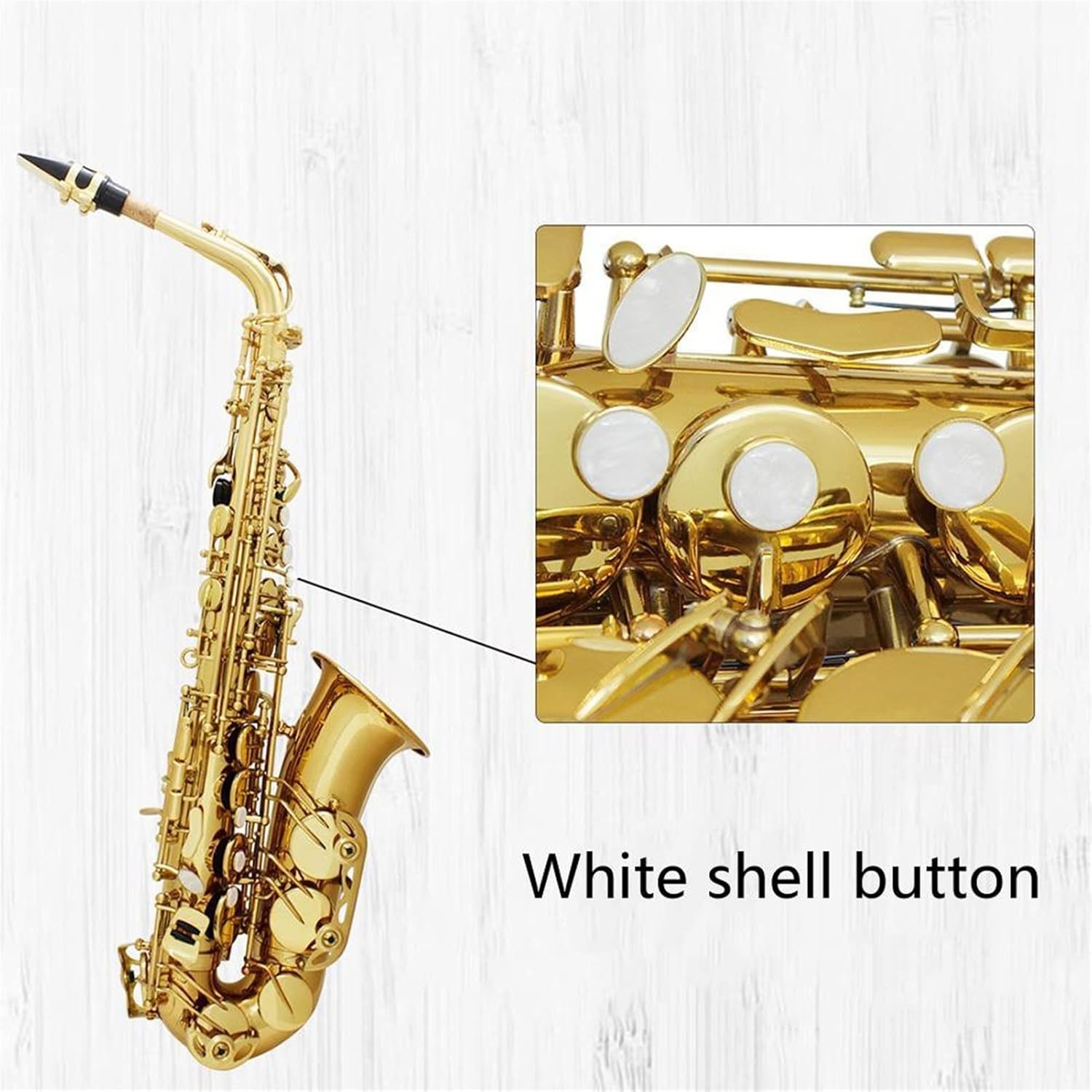 KESHUO Alto Saxophone EB E Flat Professional Woodwind Instrument Brass Sax with Box & Mouthpiece Musical Instrument Accessories Brass Sax Beginners Kit