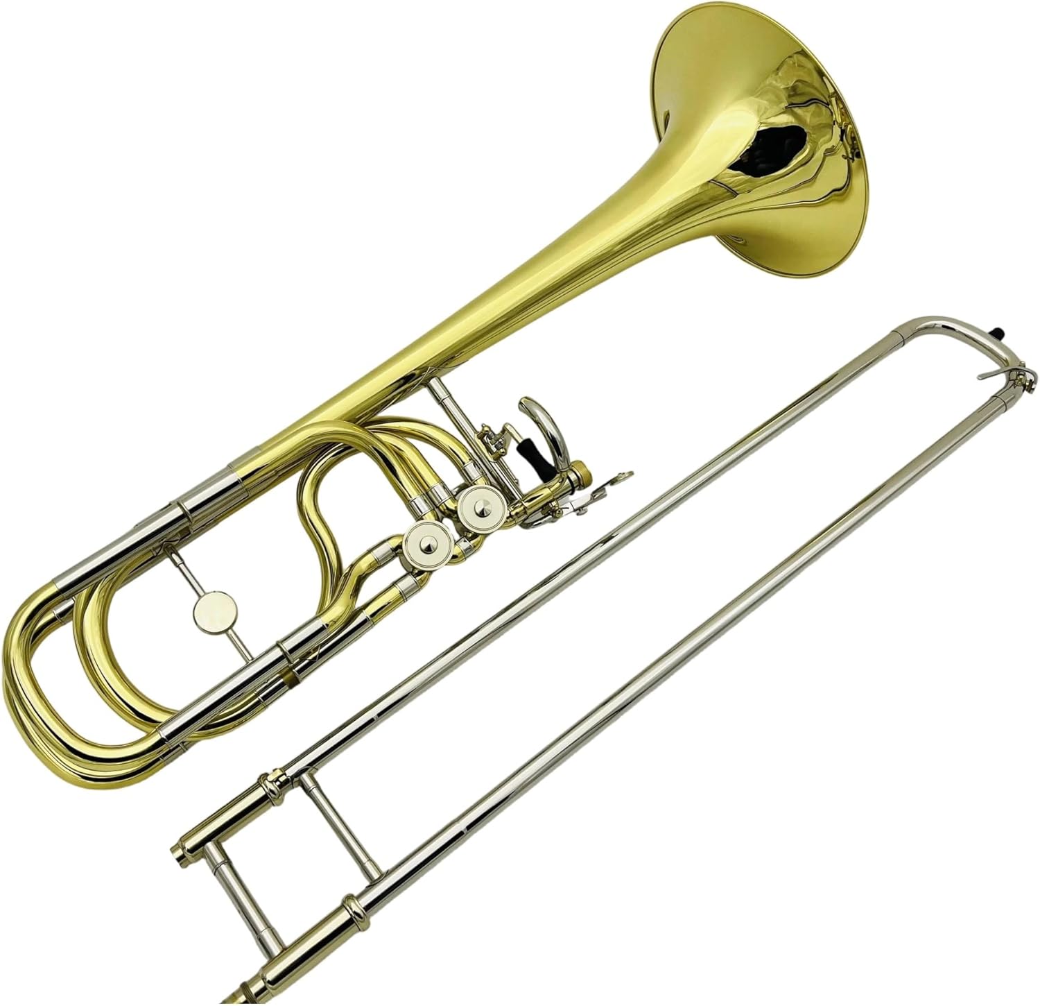 Adult Trombone Instrument Double Piston Trombone Bb/f Brass Plated Professional Instrument With Box Mouthpiece