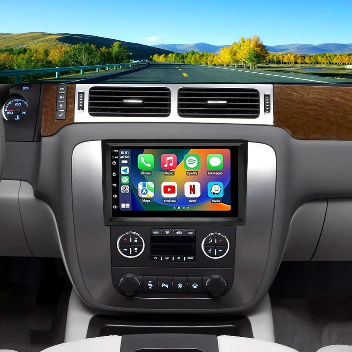 Car Radio for 2019 Chevy Colorado, Car Stereo with Wireless Carplay Android Auto, 7 inch Touch Screen with Bluetooth Backup Camera GPS Navigation FM RDS RDS WiFi SWC Split Screen Mic Function 4+64G