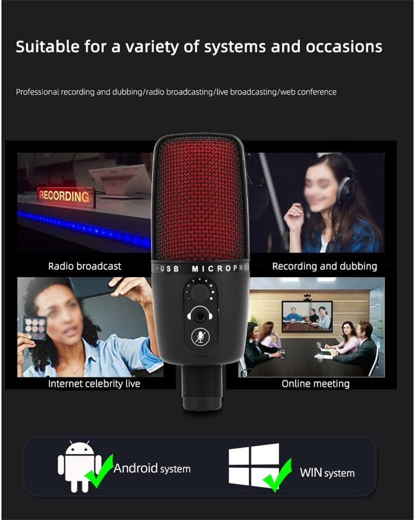 Condenser Recording Microphone with Tripod is Suitable for Computer Studio Microphone Vocal Game Streaming