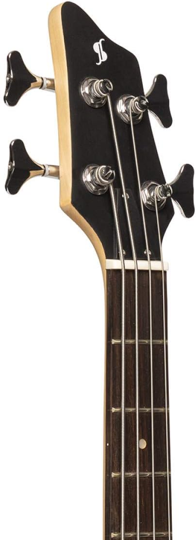Stagg 4 String Bass Guitar, Right, Black, 3/4 Size (SBF-40 BLK