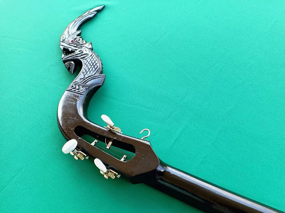 Isarn Acoustic Electric Phin 3 Strings, Thai Lao Guitar Musical Instrument, Traditional Thai Musical Pin79