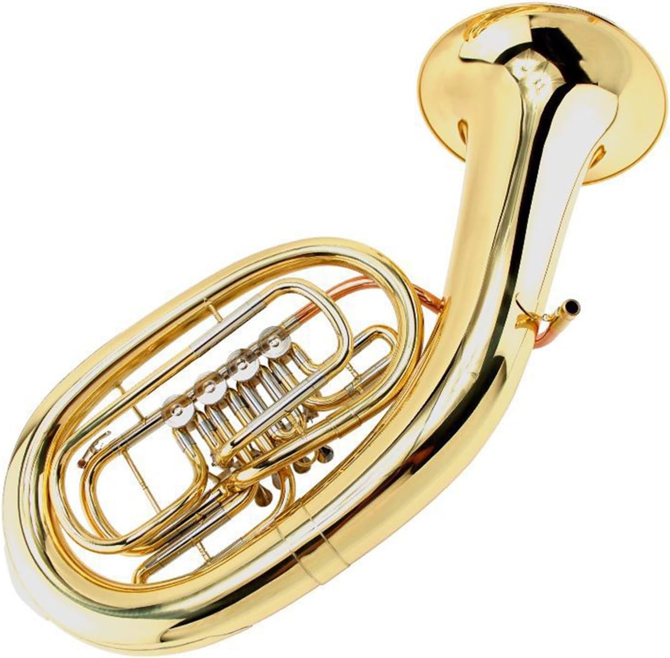 4 Flat Keys Bb Major Euphonium Grand Horn Phosphor Bronze Brass White Tricolor Euphonium All-brass Instrument