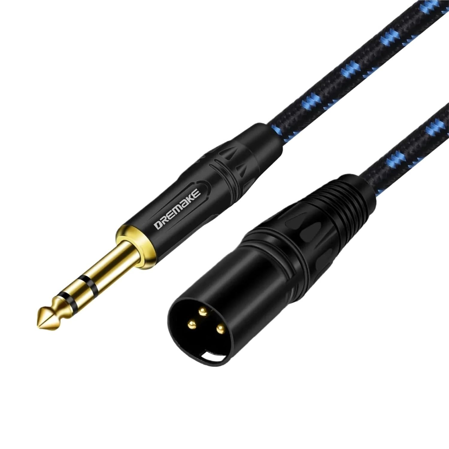 XLR 3 Pin Male to Quarter Inch 6.35mm/6.5mm TRS Male Balanced Interconnect Patch Cord for Electric Drum Saxophone Mixer(7.5 m)