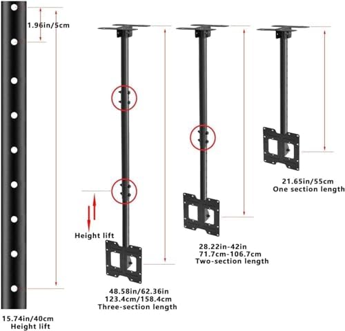 TV Wall BracketCeiling TV Mount with 360° Rotation and Tilt Adjustable TV Bracket for TVs up to 150 lbs Wall Mount Bracket for TV