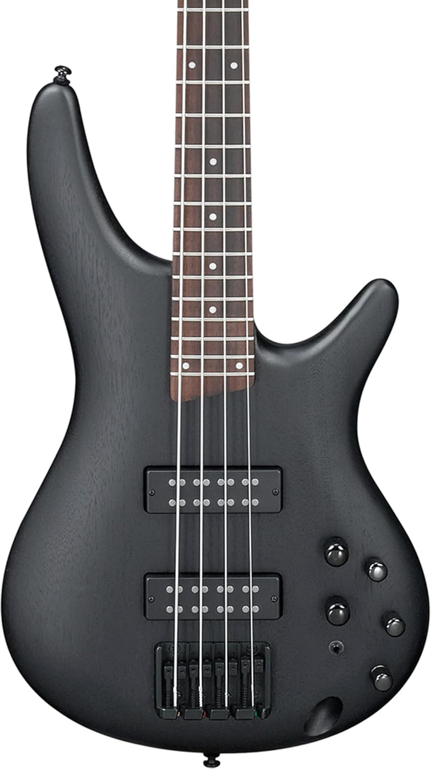 Ibanez SR300E SR Standard Electric Bass - Weathered Black Bundle with Gig Bag, Tuner, Strap, Cable, Austin Bazaar Instructional DVD, and Polishing Cloth