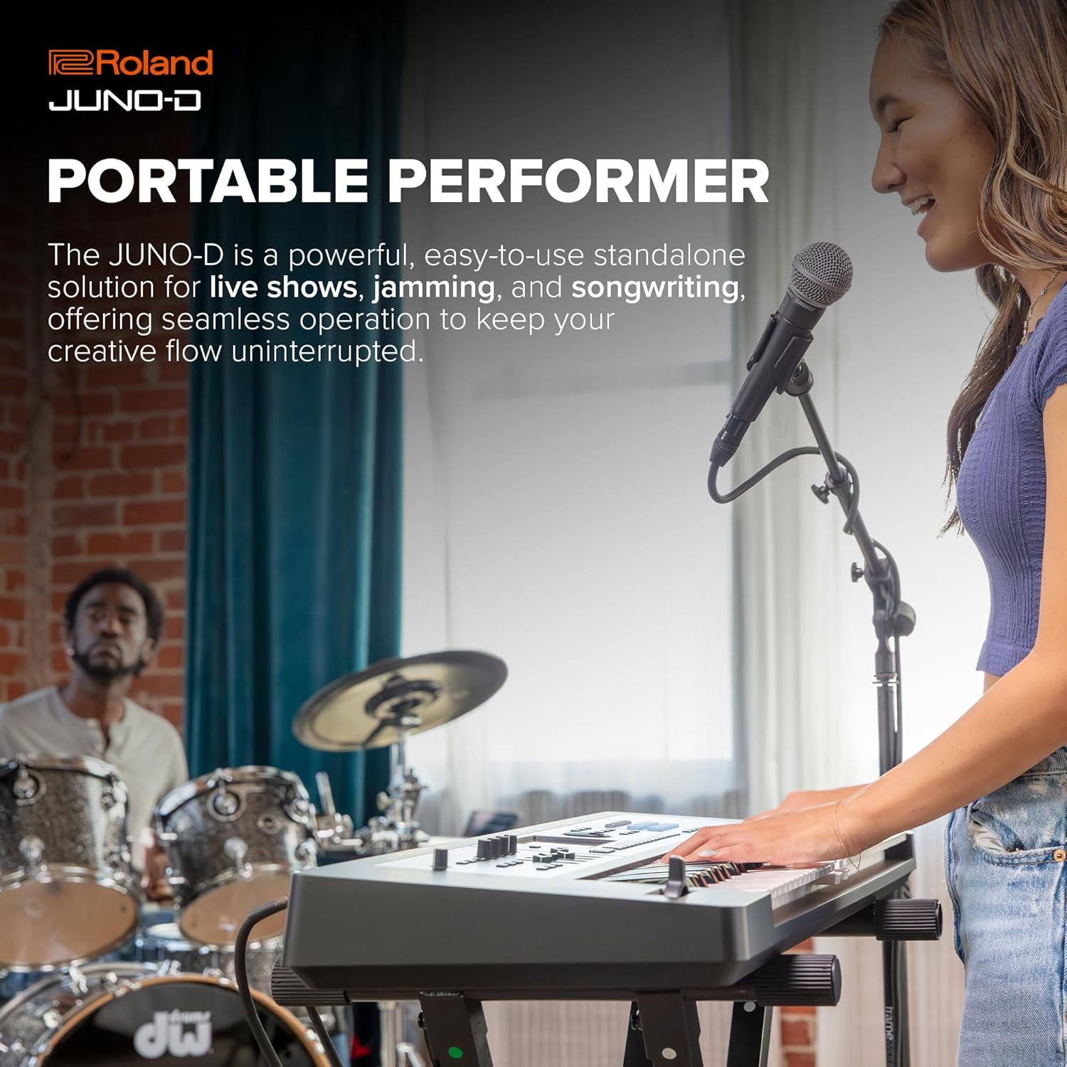 Roland JUNO-D8 Synthesizer | 88-Note Weighted Keyboard with Hammer Action | ZEN-Core Engine with Over 3800 Onboard Sounds | Intuitive Creative Tools | USB-C Audio/MIDI Interface for Mobile & Computers