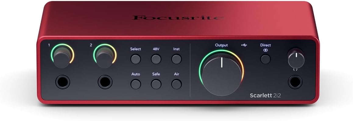 Focusrite Scarlett 2i2 4th Gen USB-C Recording Bundle with Mackie CR4-X 4