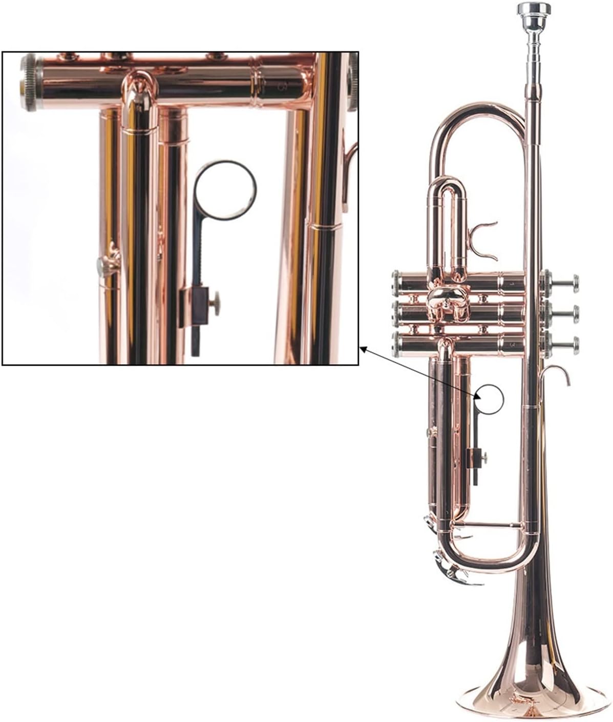 Rose Gold Trumpet Instrument Playing-Level Adult Wind Band B-Tune Phosphor-Bronze Beginner Test Grade Brass Instrument Professional Trumpet