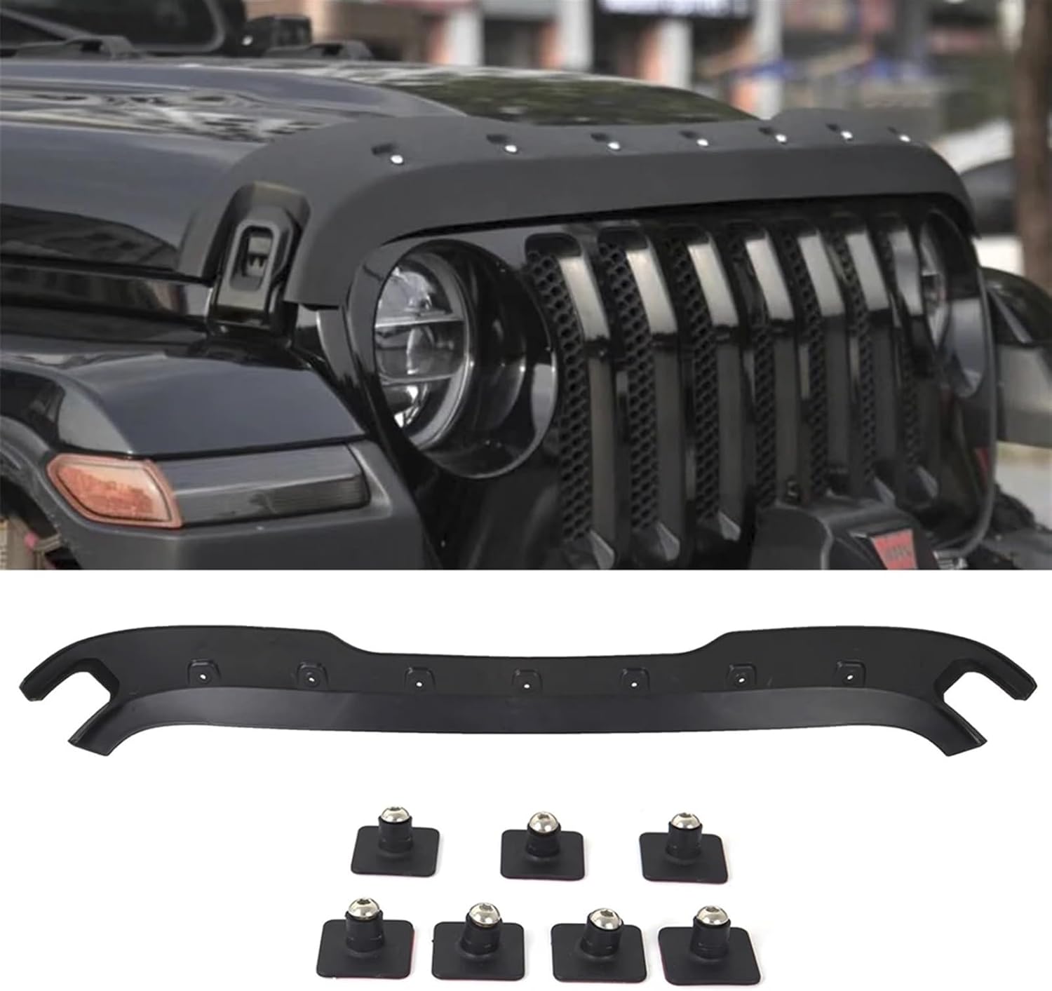 Compatible For Jeep Wrangler JL Accessories Car ​Hood Protector Trail Armor Hood Stone Guard Cover Matt Black For Gladiator JL 2018-2020
