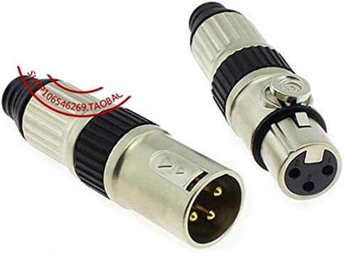 Davitu Electrical Equipments Supplies - 100pcs Microphone 3 Pin XLR Balance Connector Gold Plating Rome Male Female Copper XLR Plug - (Color: 10pairs)