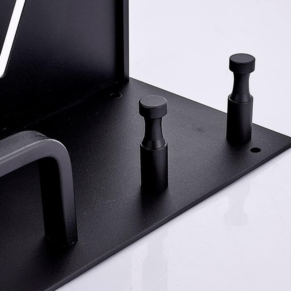 Shower Caddy Black Space Aluminum Bathroom Shelves with Hooks, Wall Mount Bathroom Shelf Bath Storage Rack Towel Holder Bathroom Organizer (Color : Black)