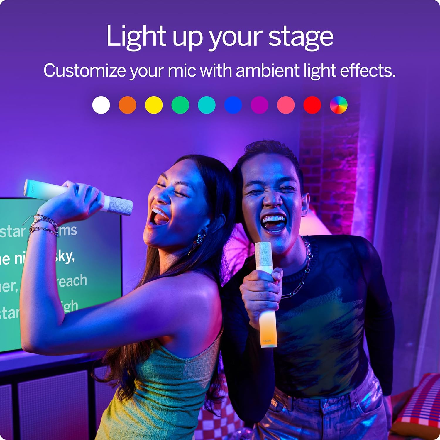 VIZIO MicMe 2.1 Karaoke Soundbar, 2 Wireless Microphones, Wireless Subwoofer w/Dolby Atmos, DTS:X, Bluetooth Speaker, QuickFit™ Compatible — SK210X-0805 (New)