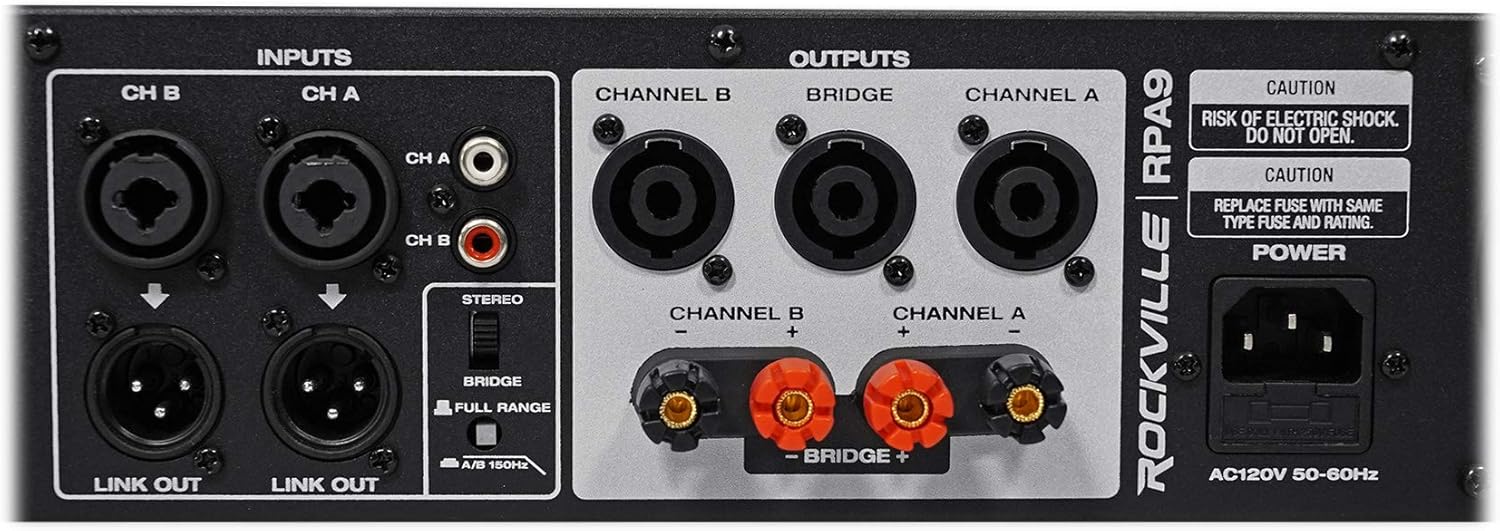 Rockville (2) RSG15.24 Dual 15 PA Speakers RPA9 Power Amplifier Amp