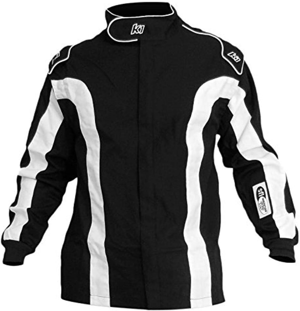 K1 Race Gear Triumph 2 Single Layer SFI-1 Proban Cotton Fire Jacket (Black/White, 5X-Small)