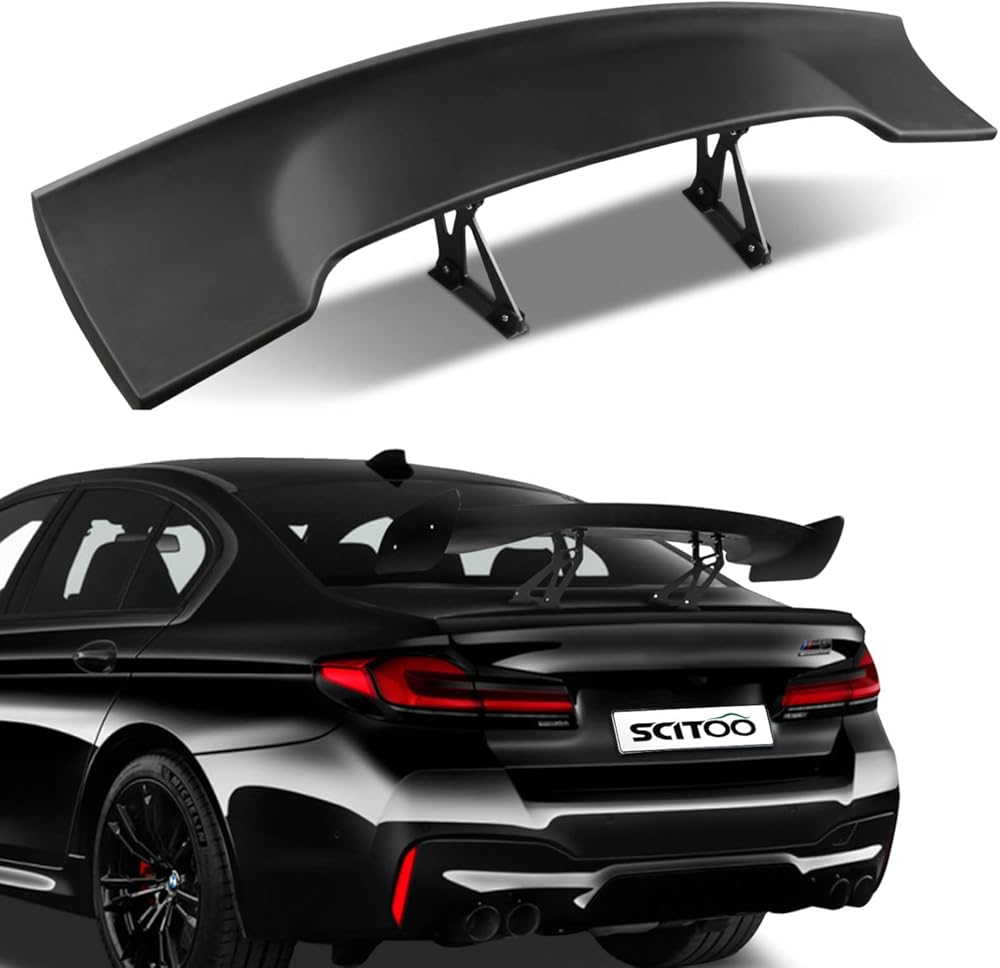 SCITOO Rear Spoiler Wing for Dodge Challenger 2008-2017, Universal Rear Trunk Lip Spoiler Wing Adjust Angle and Height Fit for Most of Cars, for Nissan GT-R 2009-2022; for Honda Civic 2001-2020