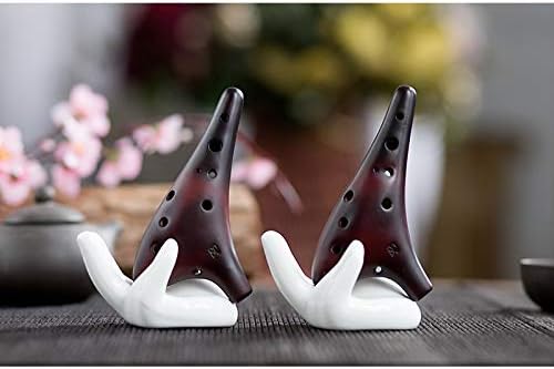 12 Holes Soprano C Ocarina Brown Burning Classic Ocarina Music Instrument Smooth Appearance Woodwind Instrument Flute(Ocarina)