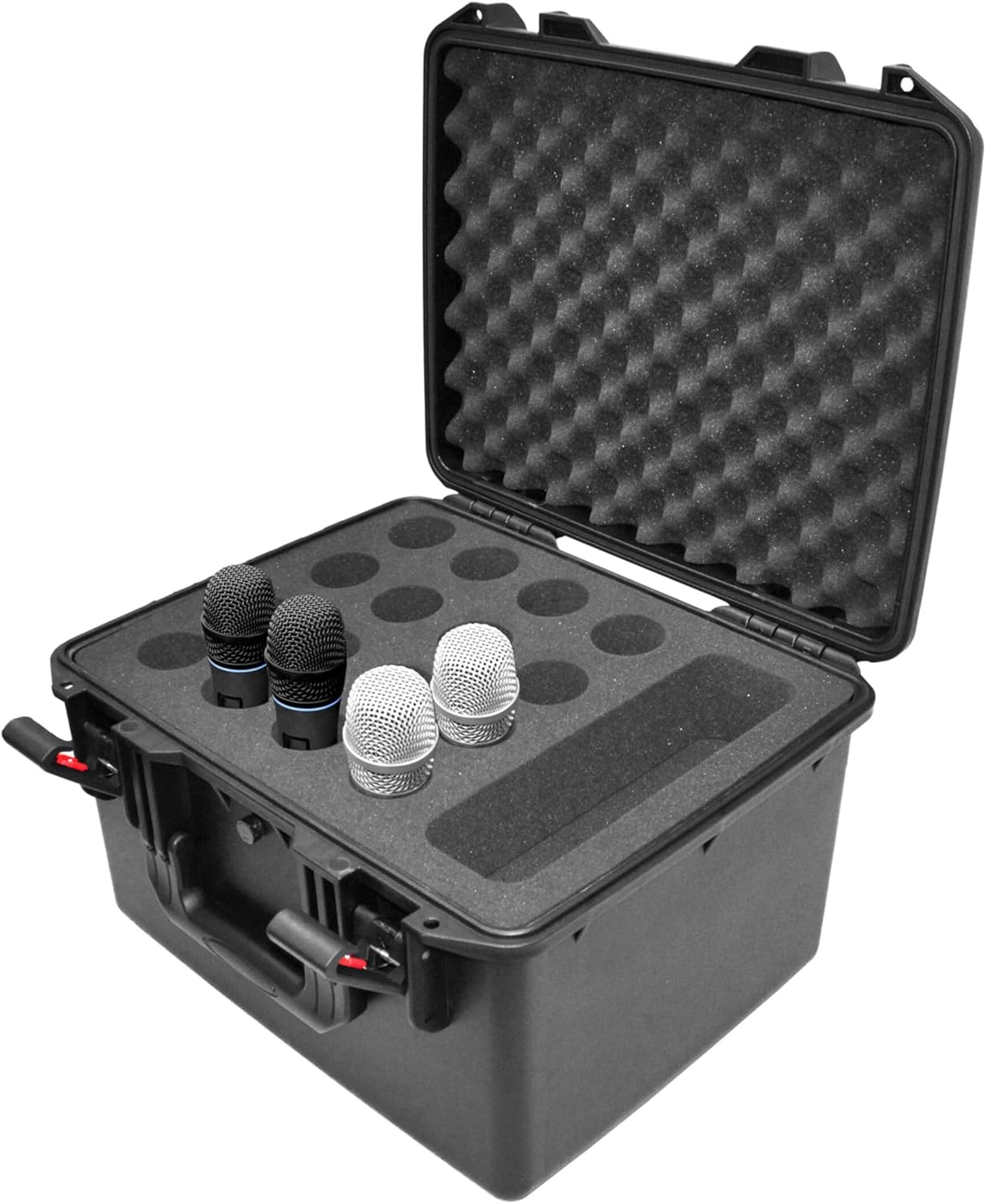 ProX XM-1216MIC UltronX Plastic Water Tight Molded Travel Case Stores up to (16) Wireless and Wired Microphones