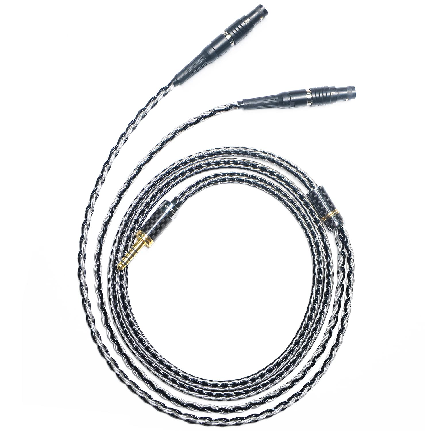 16 Strands 7N Single Crystal Copper/Silver Mixed Headphones Replacement Cables 4Pin XLR/2.5mm/4.4mm Balance for Focal Utopia (4Pin XLR Plug)