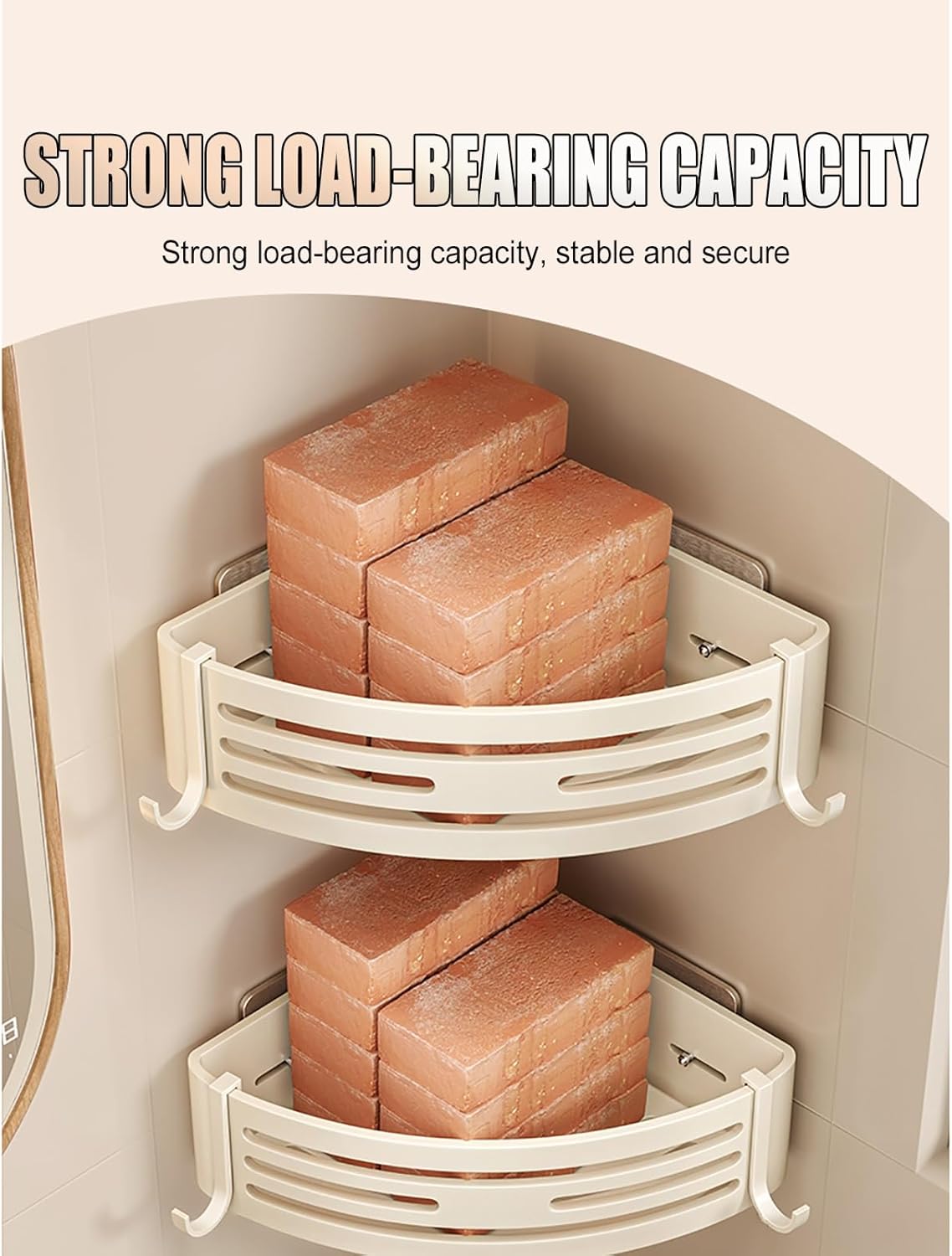 Adhesive Corner Shower Caddy Shelf, No Drilling Shower Organizer with Large Capacity, Rustproof & Waterproof, Removable(Triple layer)