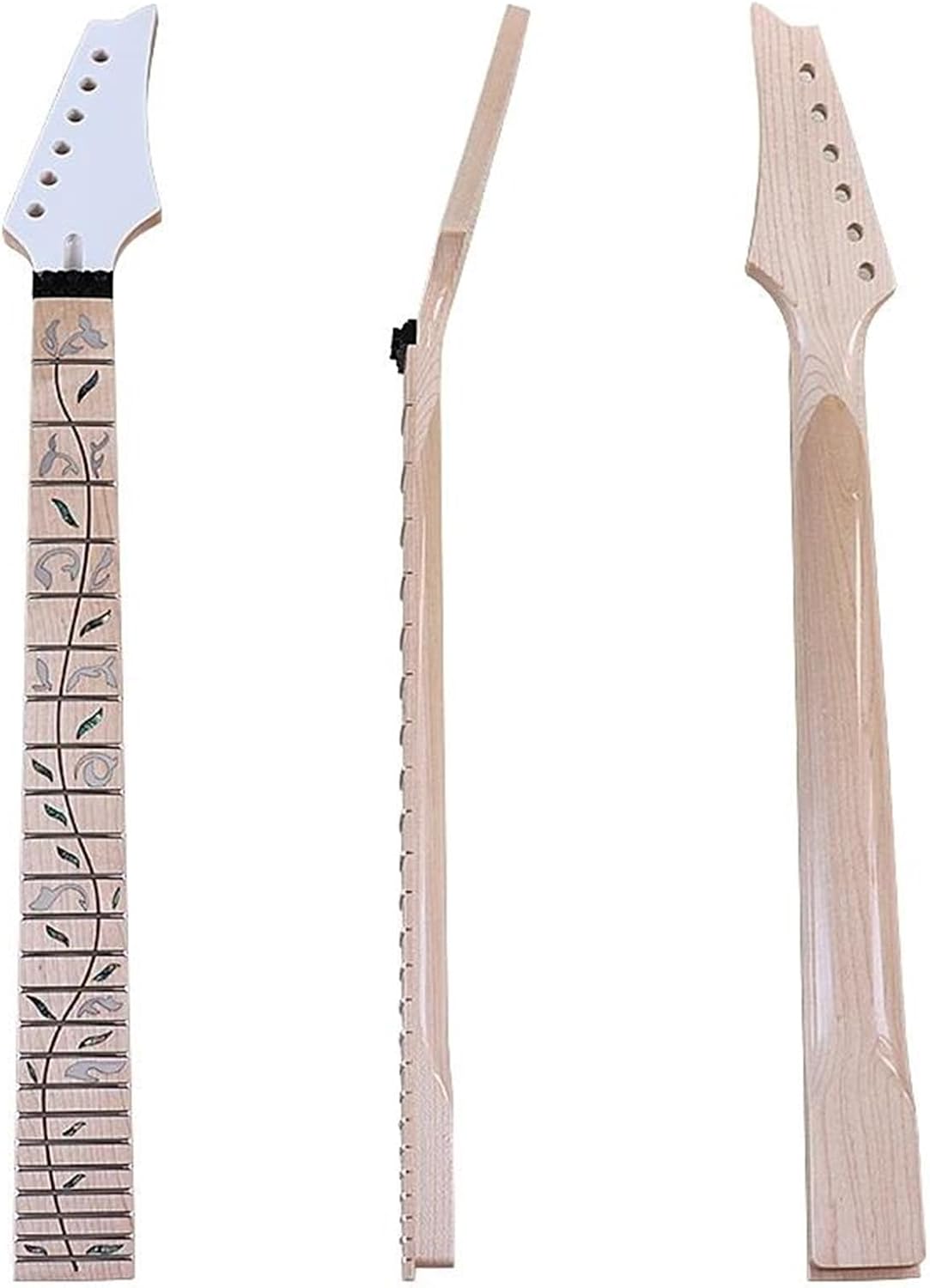 Replacement Guitar Neck Canada Maple 6 Strings Electric Guitar Neck Wood Guitar Neck Matte 24 Frets Gold Color Nut Lock 57mm Heel Width(2)