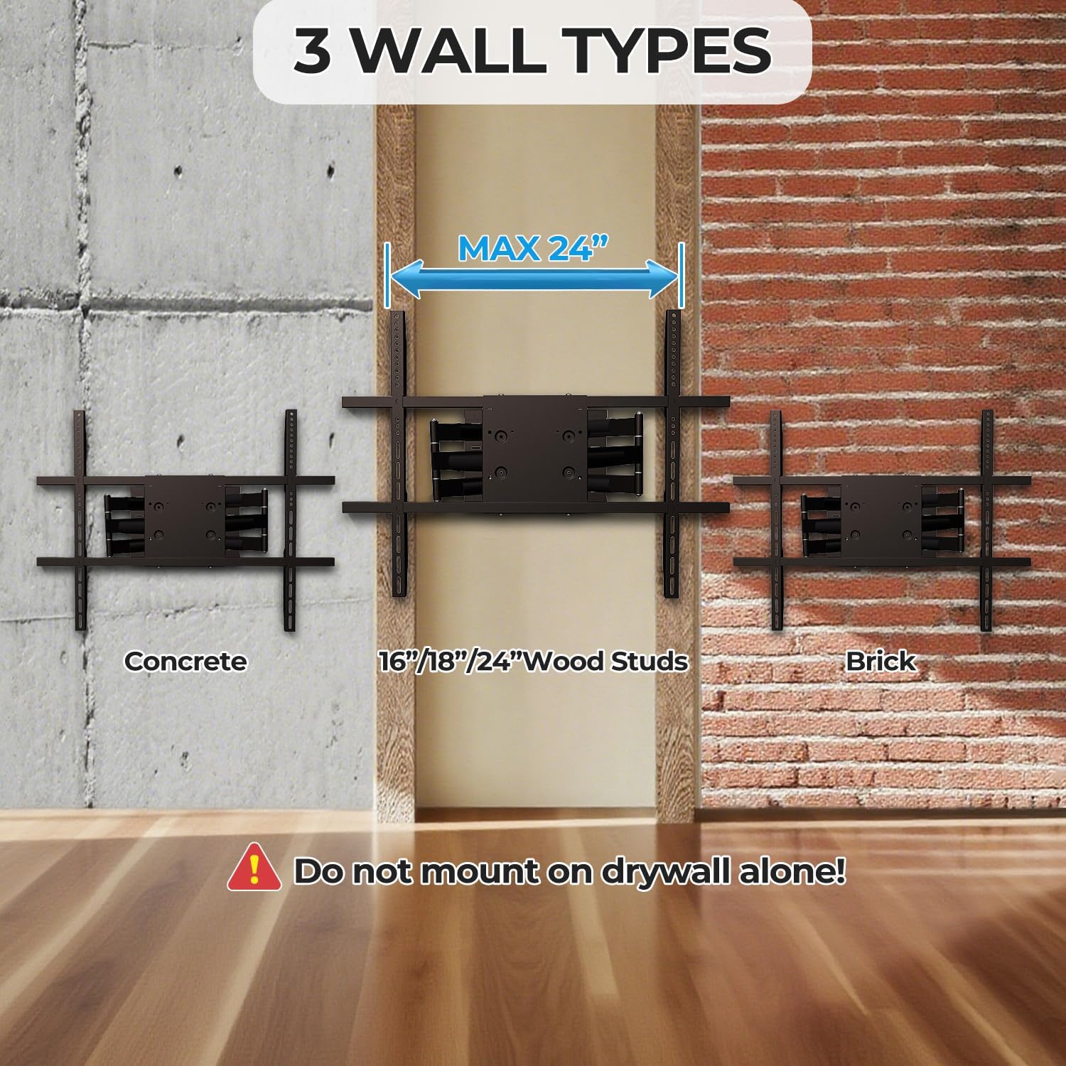 75 in TV Wall Mount, Heavy Duty Full Motion Articulating Corner TV Bracket for 55, 65, 75 Inches Flat TVs, 28 Inches Long Arm, Cable Management, Includes HDMI Cable, for 16