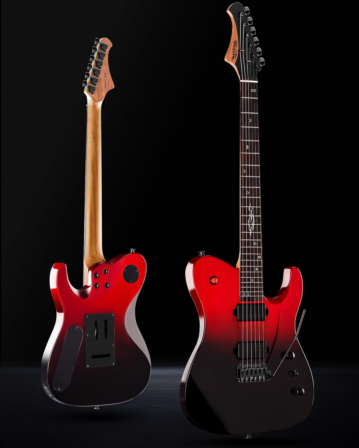 WestCreek Helyx Electric Guitar, Mahogany Body, Stainless Steel Frets, Roasted Maple Neck, Rosewood Fretboard, Bone Nut, 24 Frets (Sunset Ember)