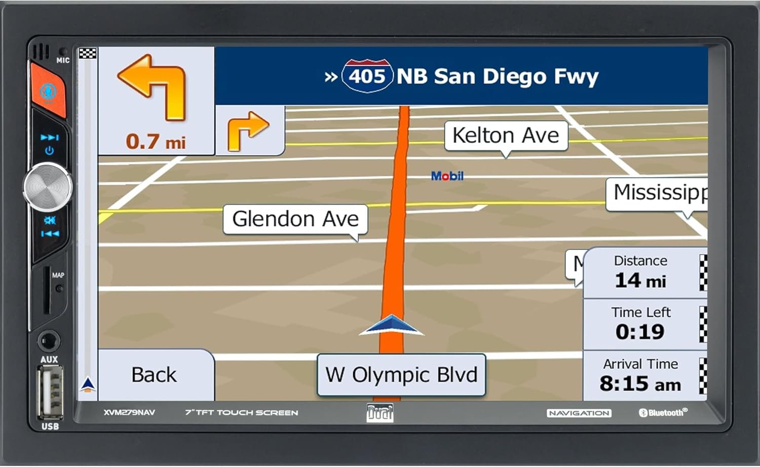 Dual Electronics XVM279NAV 7-inch Multimedia Touch Screen Double Din Car Stereo Receiver, Navigation, Bluetooth, USB/microSD Ports, Siri/Google Voice Assistant
