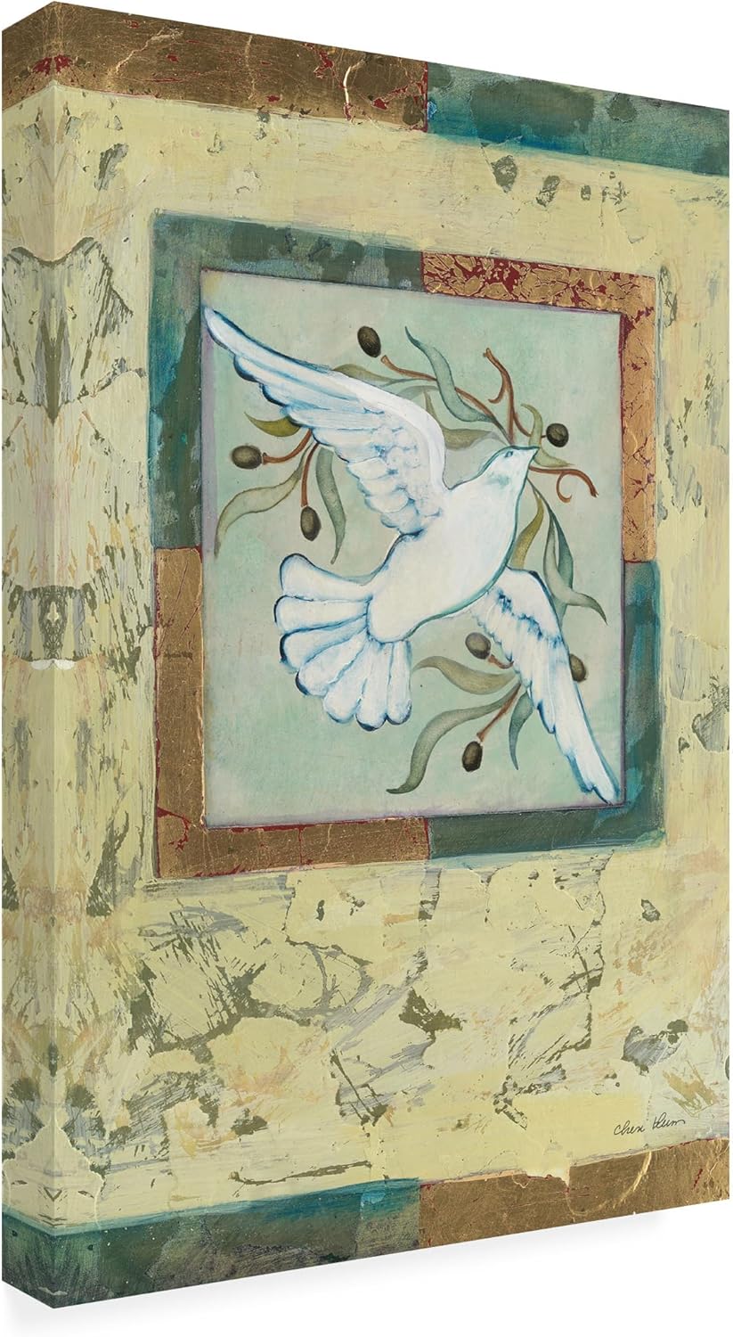 Trademark Fine Art Canvas Wall Art - Cheri Blum 'Holiday French Horns' Wall Art for Living Room, Bedroom, or Office Décor